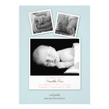 Simple Snapshots Baby Birth Announcement (Blue)