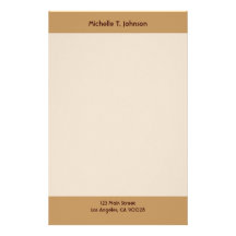 simple tan border custom stationery
