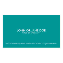 simple teal business card