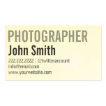 Simple Typographic Photographer Business Card