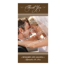 Simple Wedding Thank You Photocard (chocolate) Photo Card