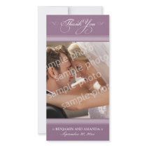 Simple Wedding Thank You Photocard (lavender) Customised Photo Card