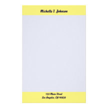 simple yellow border custom stationery