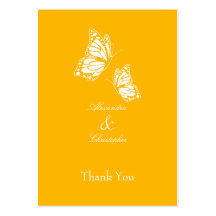 Simple Yellow Butterfly Thank You Tag Business Cards