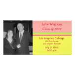 simple yellow green pink graduation photo cards