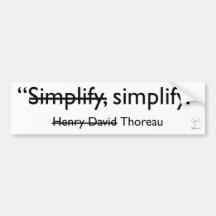 Simplify bumper sticker