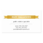 Simply bold gold ribbon banner contemporary style business card templates