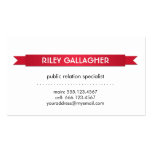 Simply bold red ribbon banner contemporary style business card templates