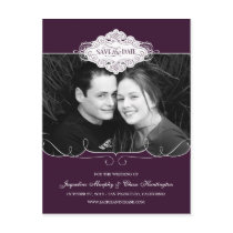 Simply Couture Save The Date Postcard - Purple