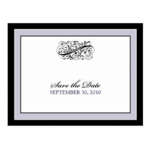 Simply Elegant Black/Lilac Save the Date Postcard