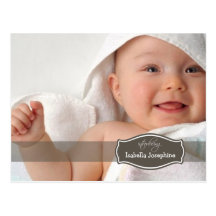 Simply Elegant (chocolate) Baby Birth Announcement Post Cards