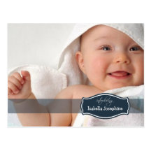 Simply Elegant (midnight) Baby Birth Announcement Post Cards