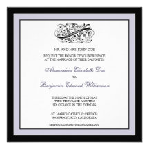 Simply Elegant Wedding Invitation (black/lilac)