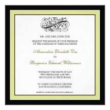 Simply Elegant Wedding Invitation (black/lime)