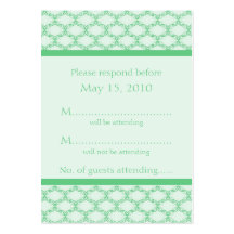 Simply Glamourous RSVP Card, Kelly Green Business Card Templates