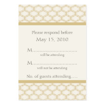 Simply Glamourous RSVP Card, Latte Business Cards