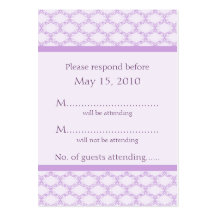 Simply Glamourous RSVP Card, Lavender Business Cards