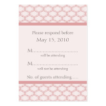 Simply Glamourous RSVP Card, Light Pink Business Card