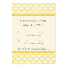 Simply Glamourous RSVP Card, Saffron Yellow Business Cards