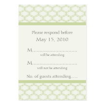 Simply Glamourous RSVP Card, Sage Green Business Card Templates