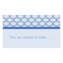 Simply Glamourous Wedding Placecard, Blue Business Card Template