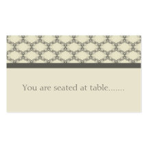 Simply Glamourous Wedding Placecard, Espresso Business Card