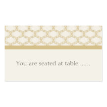 Simply Glamourous Wedding Placecard, Latte Business Card
