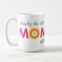 Simply the best mum ever pink flower photo heart mugs