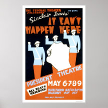 Sinclair Lewis Play 1937 WPA Print