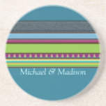 Sinclair Stripes Personalised Coaster