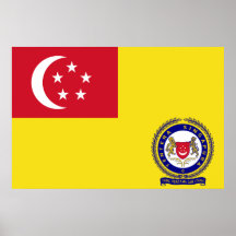 Singapore Army Service, Singapore flag Posters