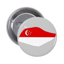 Singapore flag map pinback buttons