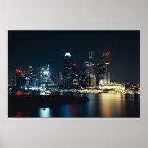 Singapore night lights poster