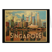 Singapore Skyline Greeting Cards