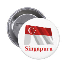 Singapore Waving Flag with Name in Malay Pin