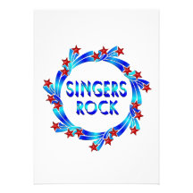 Singers Rock Red Stars Personalized Announcement