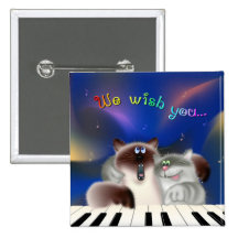 Singing Cats Button