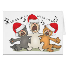 Singing Christmas Cats Greeting Card