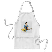 Singing Man with Guitar sketch Apron
