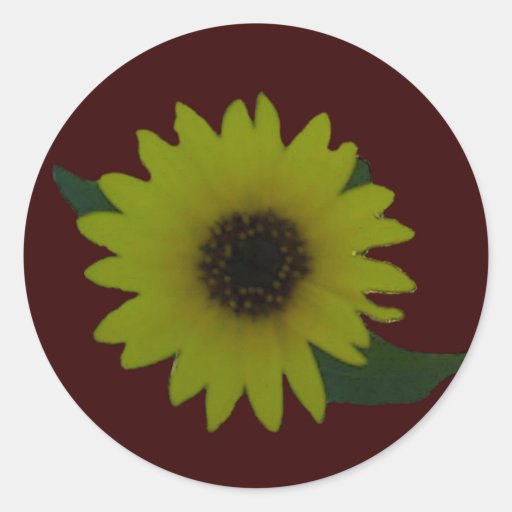 Single Cutout Wild Sunflower Round Sticker