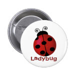 Single Ladybug Pinback Buttons