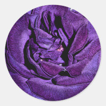 Single Purple Rose Round Sticker