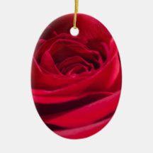 Single Red Rose Christmas Tree Ornaments