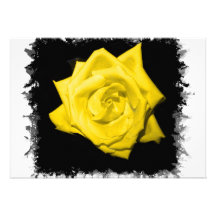 Single Yellow coloured rose bloom Custom Invites