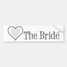 SingleHeart-Bride-Grey Bumper Sticker