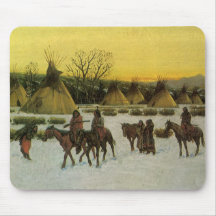 Sioux Camp at Wounded Knee by John Hauser Mouse Pads