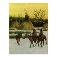 Sioux Camp at Wounded Knee by John Hauser Postcard