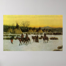 Sioux Camp at Wounded Knee by John Hauser Print