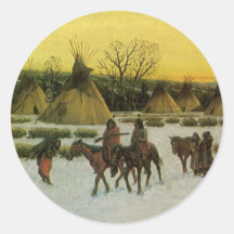 Sioux Camp at Wounded Knee by John Hauser Stickers