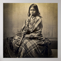 Sioux Musician Girl (Antique FInish) Poster